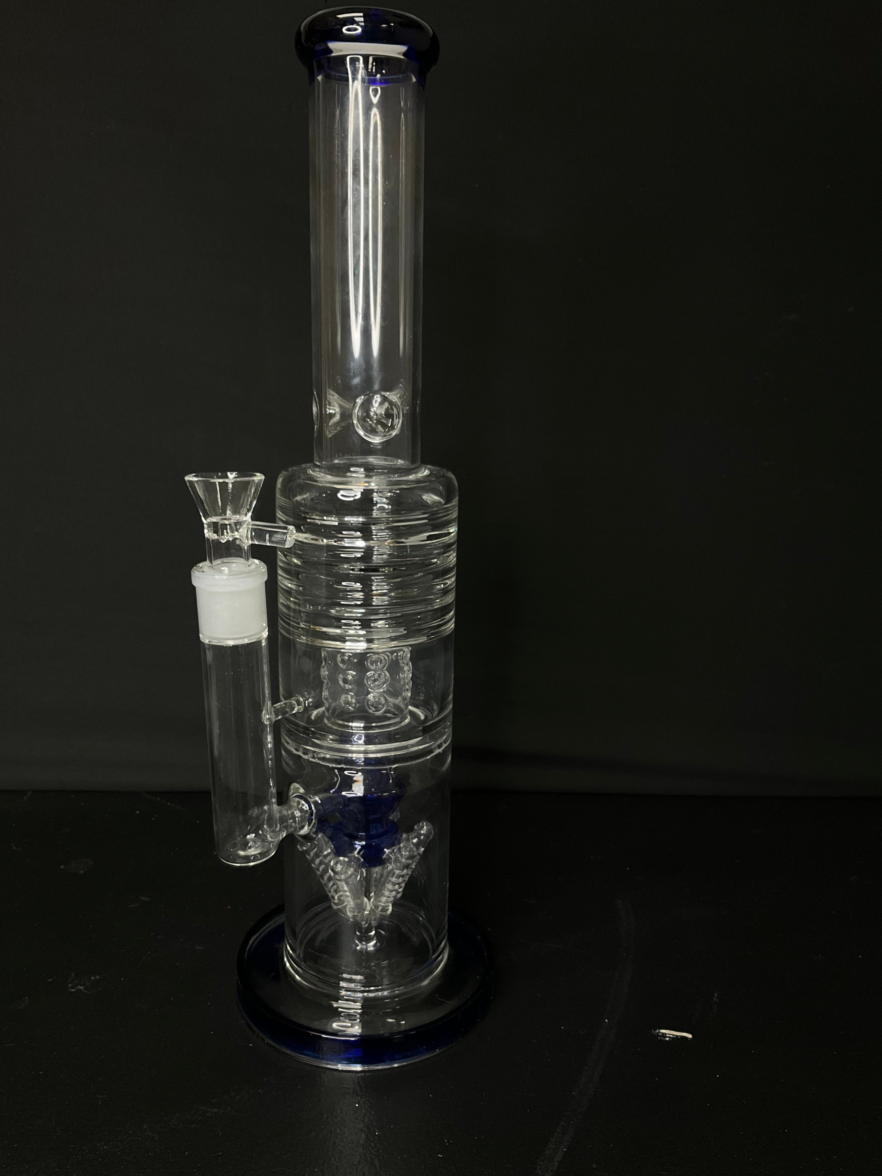 STRAIGHT BONG - 16" RADIAL SPIDER DIFFUSER WITH DRUM PERC - BLUE