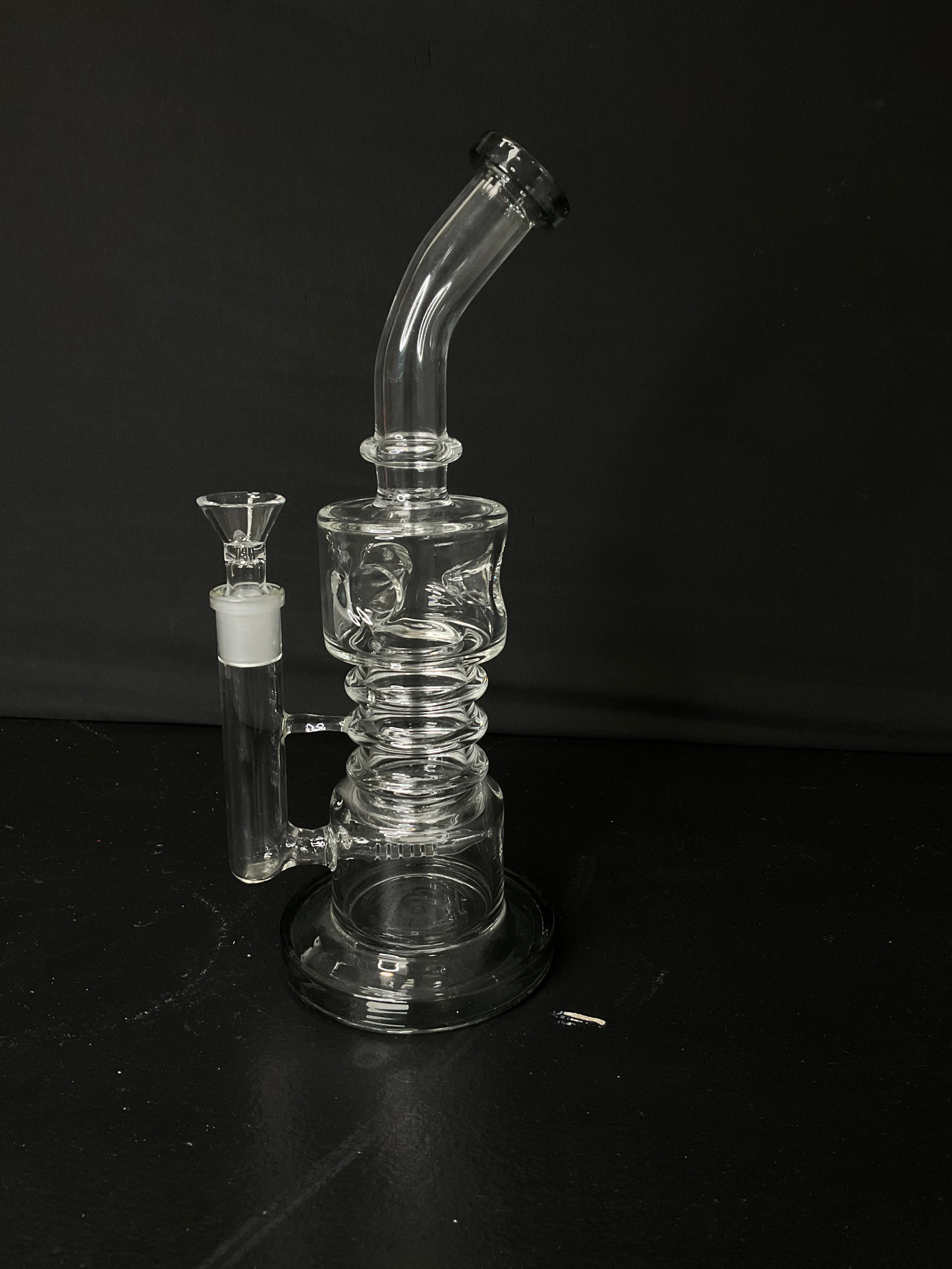STRAIGHT BONG - 10.5" COIL BONG WITH INLINE PERC - BLUE