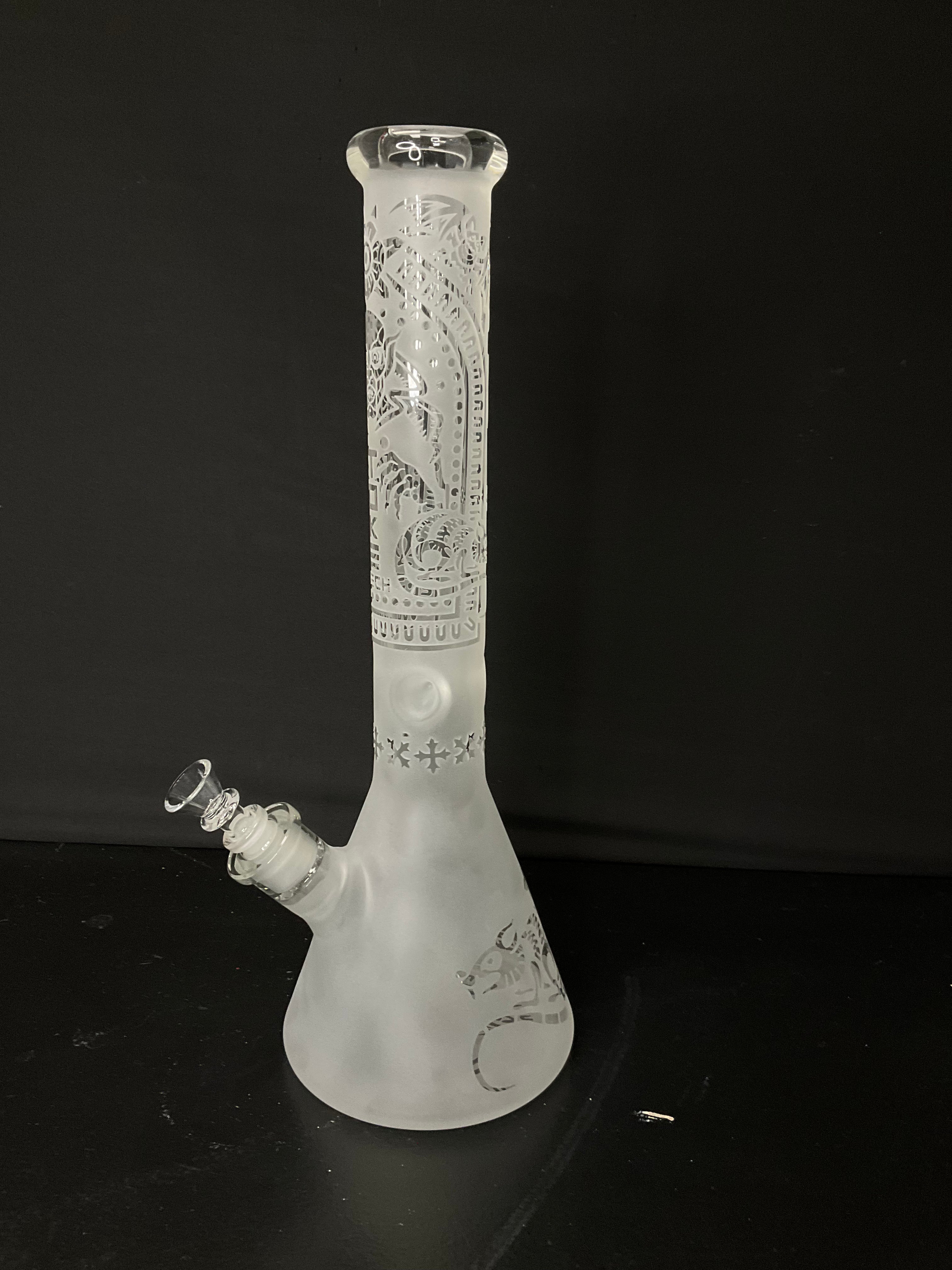 BEAKER BONG - 16" FROSTED TOKETECH BEAKER - CLEAR