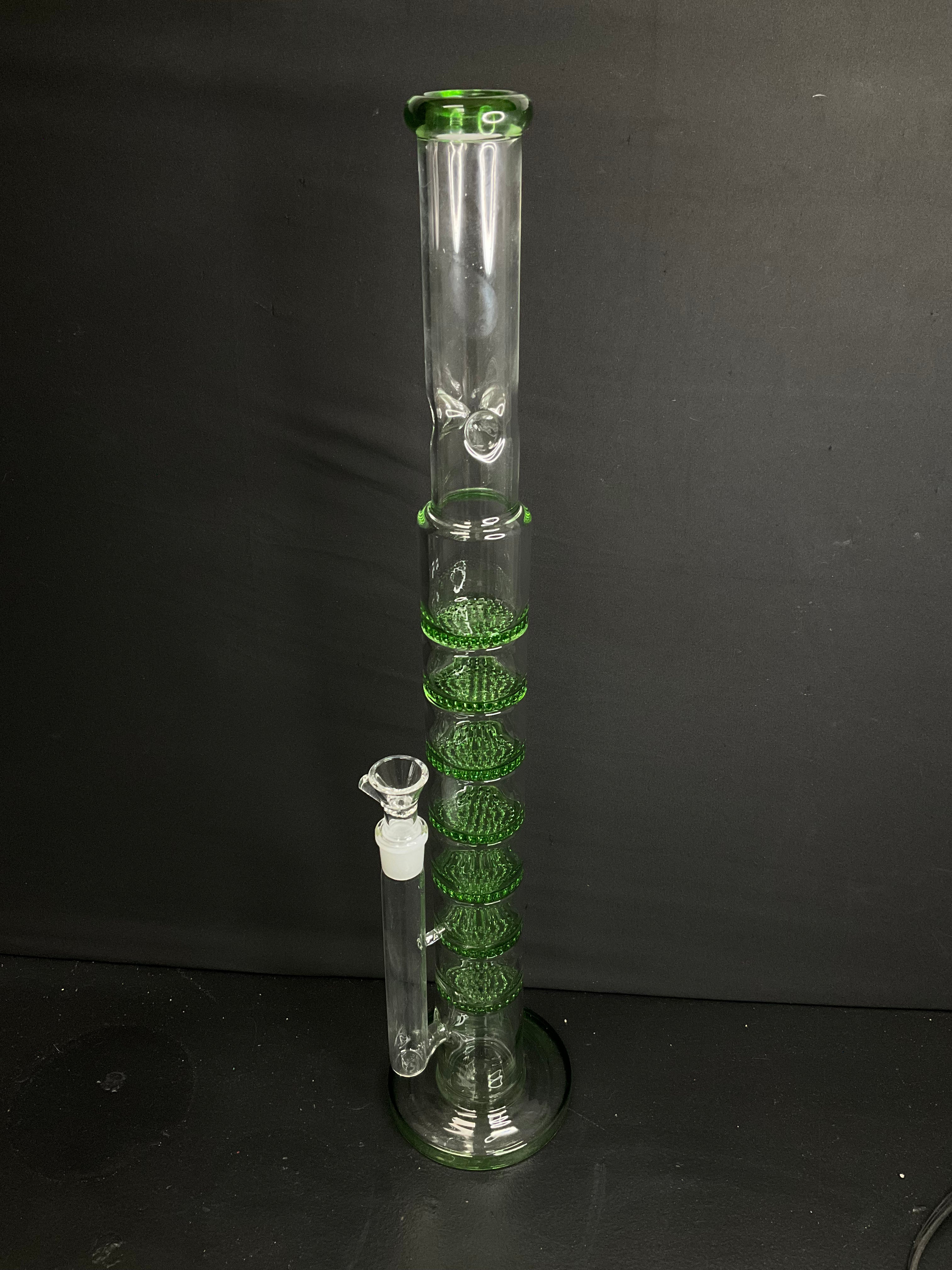 STRAIGHT BONG - 22" 7-LAYER HONEYCOMB - GREEN