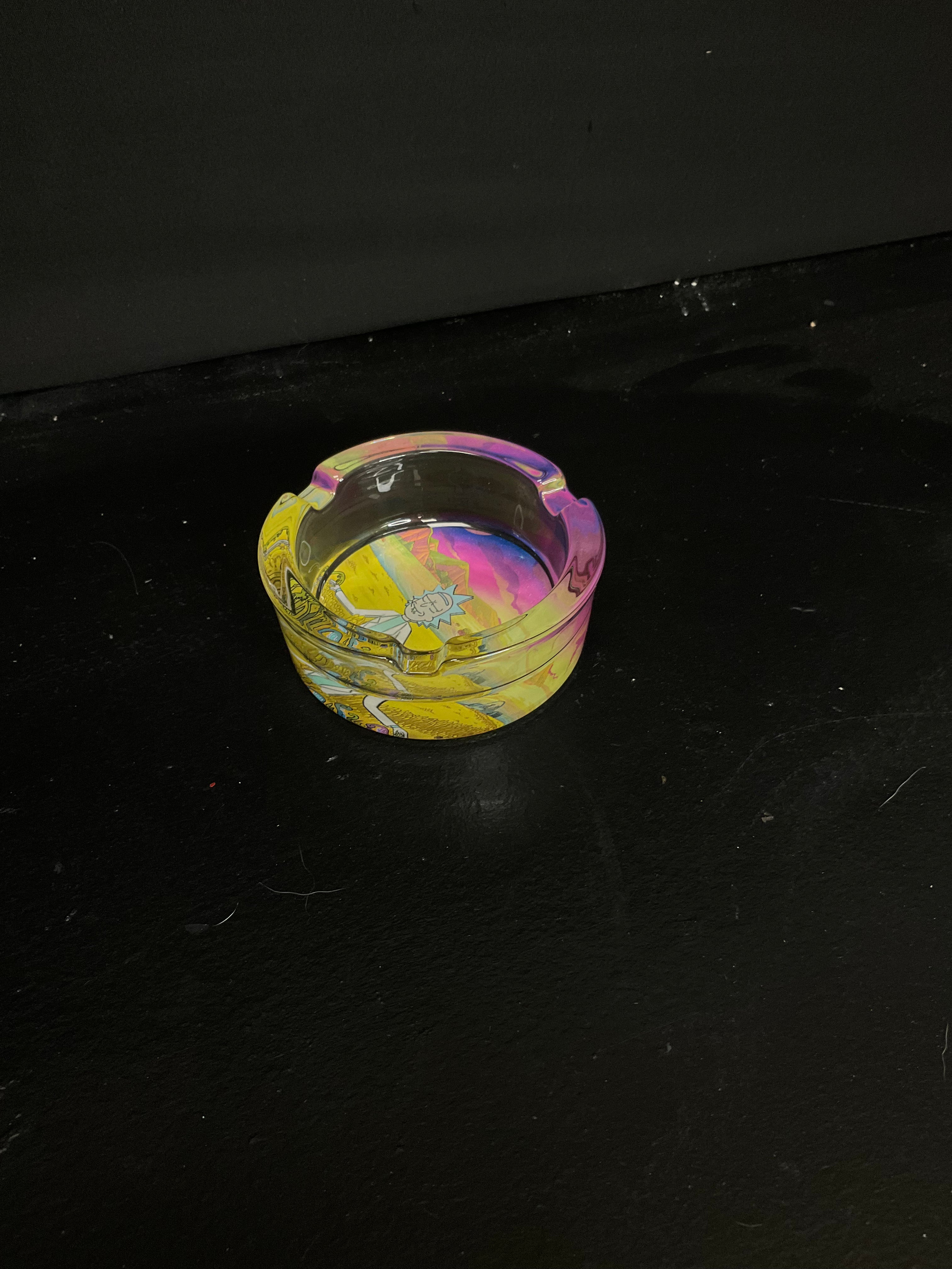 ASHTRAY - CERAMIC/GLASS ASHTRAY - MULTICOLOUR