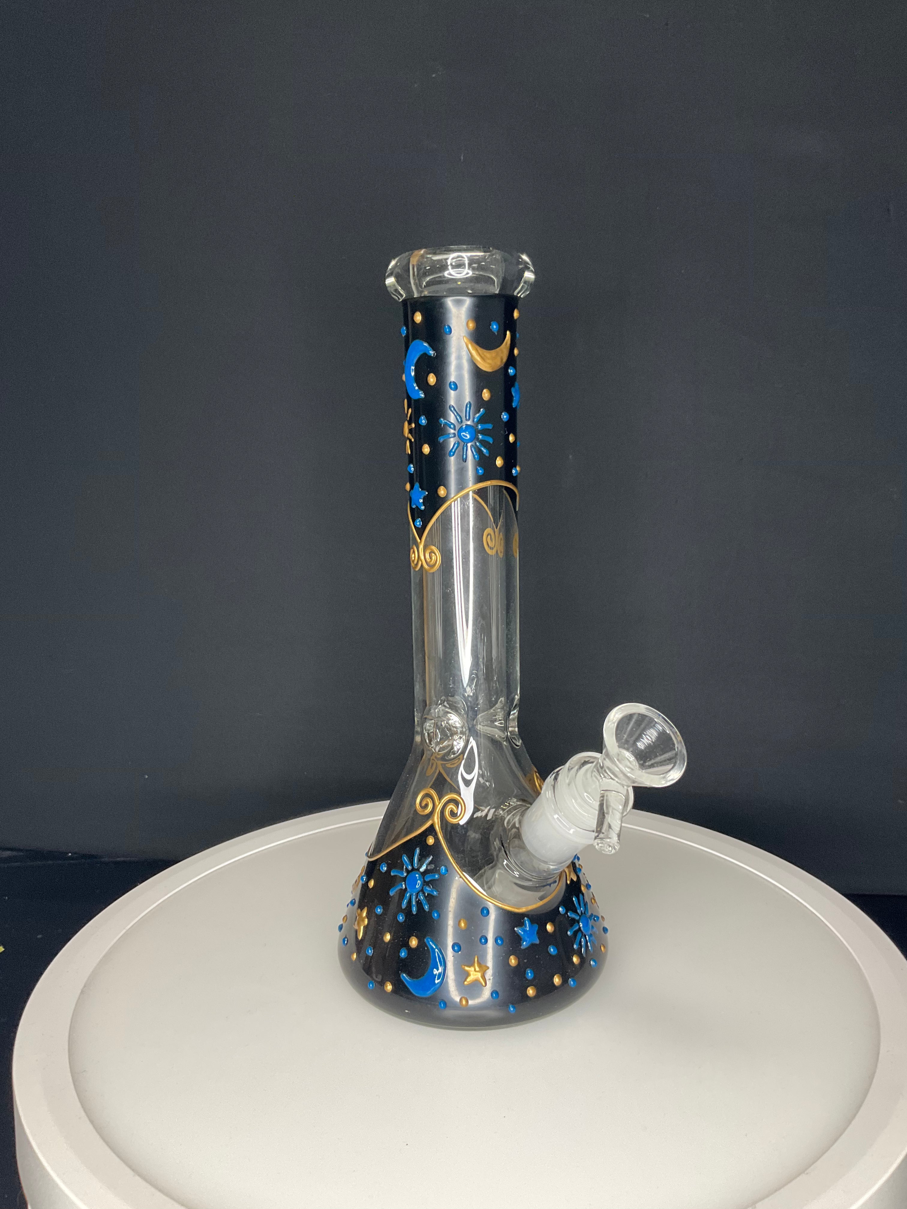 BEAKER BONG- STARS AND MOON GITD- BLACK