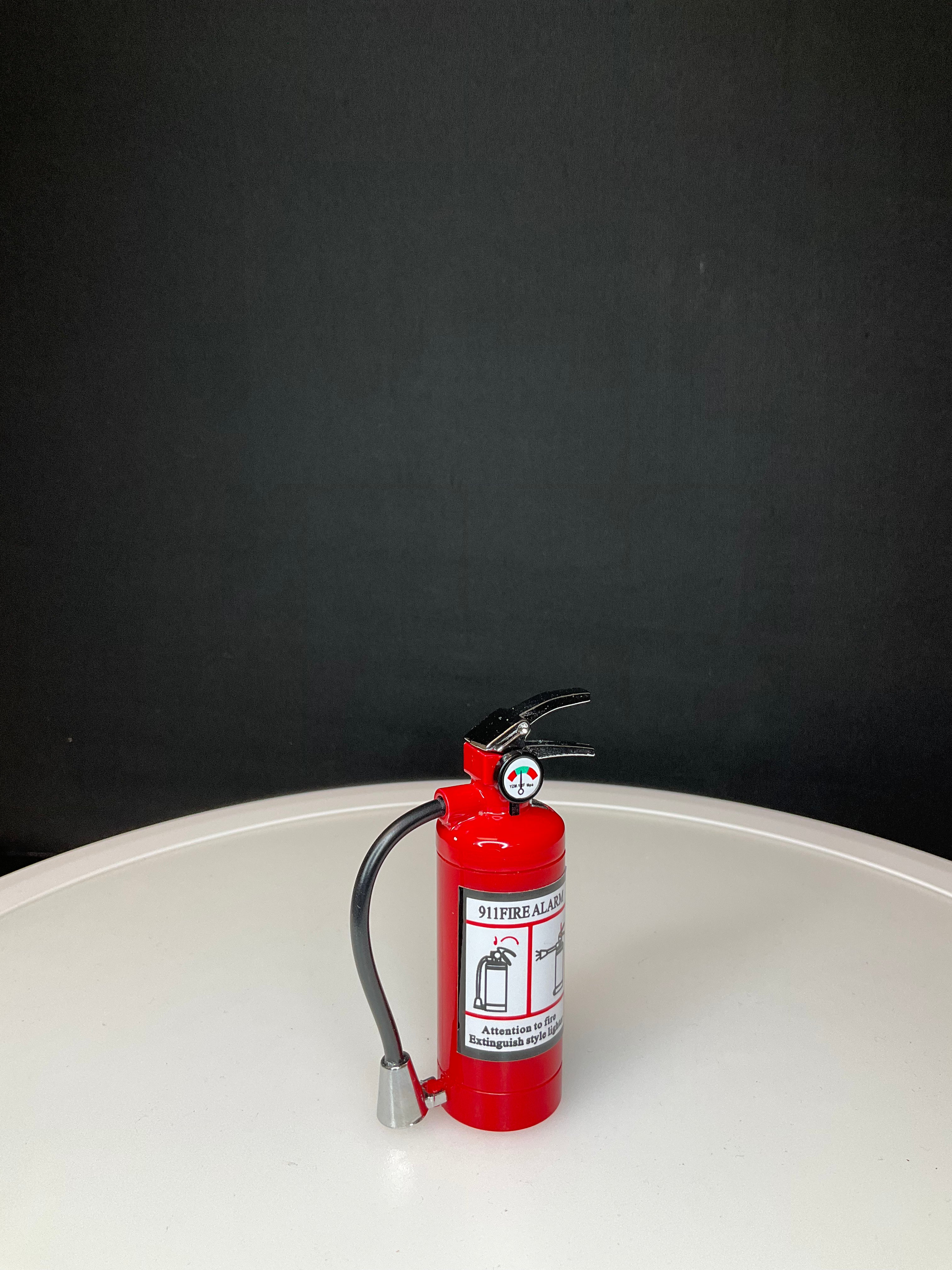 LIGHTER - FIRE EXTINGUISHER LIGHTER WITH FLASHLIGHT - RED